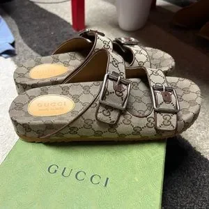 Gucci Birkenstocks, size 10, worn maybe 10 times. Gucci Birkenstock Sandals Gate | TikTok main image 3
